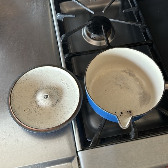 VTG Le Creuset Signature Enameled Cast Iron Saucepan Pot, Marseille Blue #18 - Picture 6 of 8